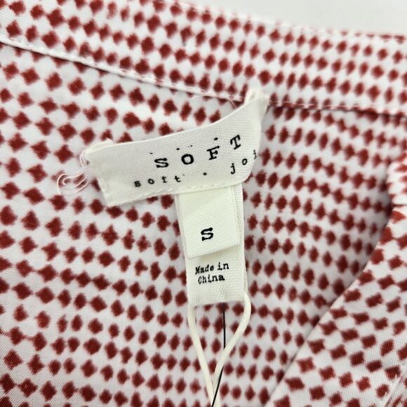 Joie Soft Acey Dress Womens Small NEW Chilli Pepper Mini Casual Rayon Red White - Picture 6 of 10